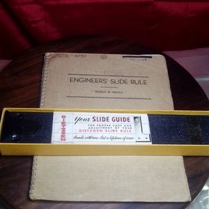 Vgt ENGINEERS SLIDE RULE and engineering text box both from 1941